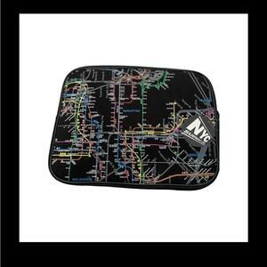 Vintage NYC Subway Line Laptop Case – Black Map Print